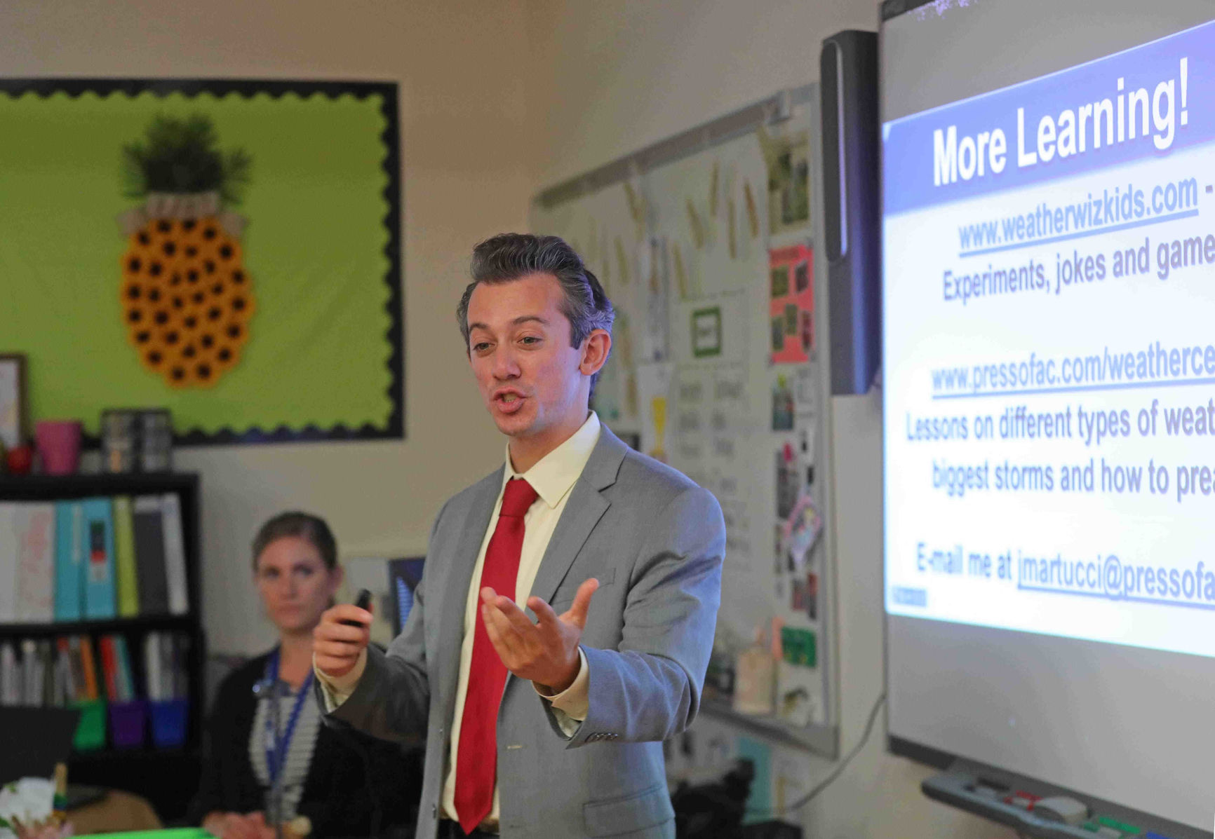 Meteorologist Joe Martucci at EHC Community School
